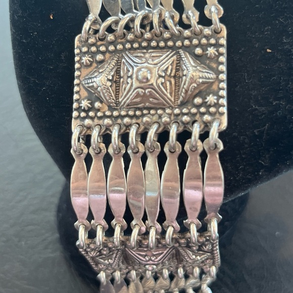 Sterling Silver Lopez Taxco panel bracelet - Picture 3 of 7